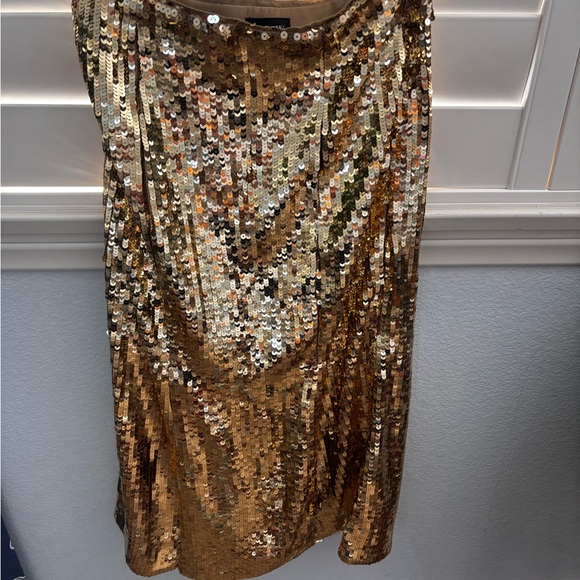 J. Crew Gold Sequin Midi Skirt- NWT - Picture 3 of 4
